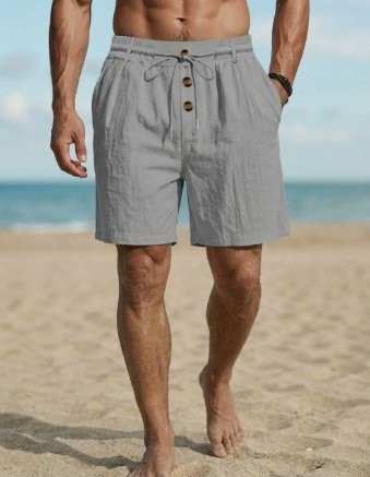 Men's Loose-Fit American-Style Linen Beach Casual Washed Button-Up