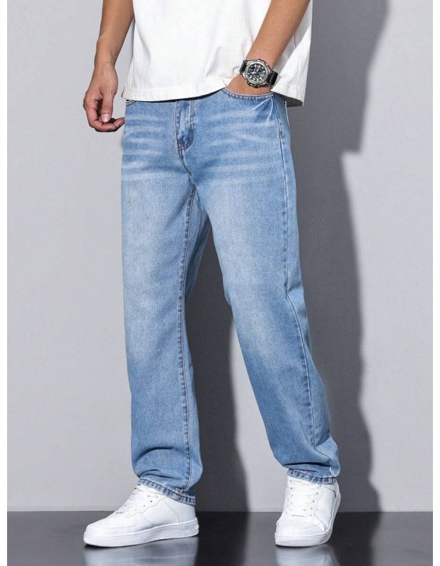 Men's Casual Straight-leg Loose Long Jeans