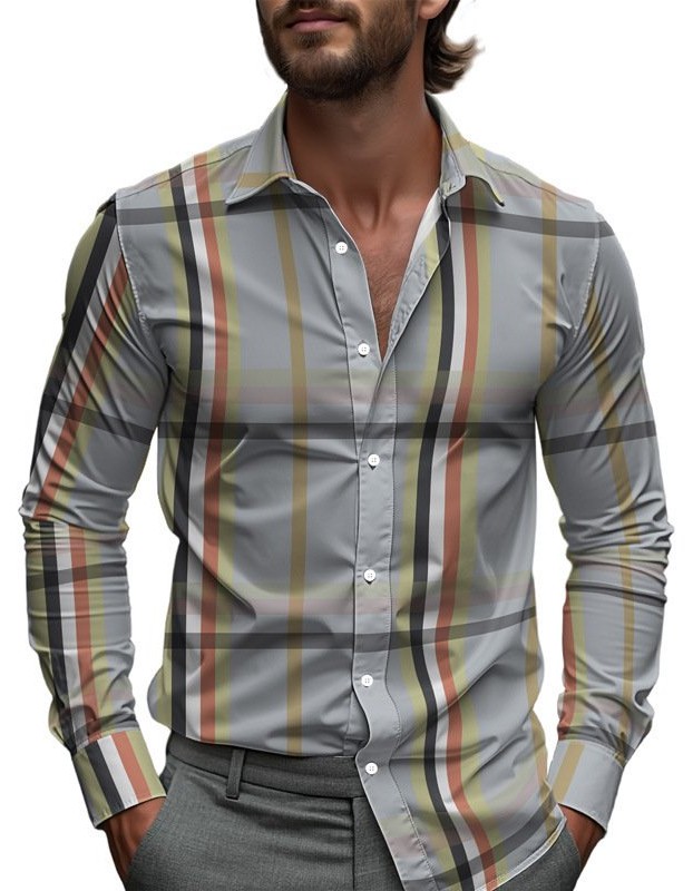 Men's Printed Long-Sleeve Shirt