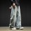 Washed Casual High-Street Loose Wide-Leg Cargo Pants