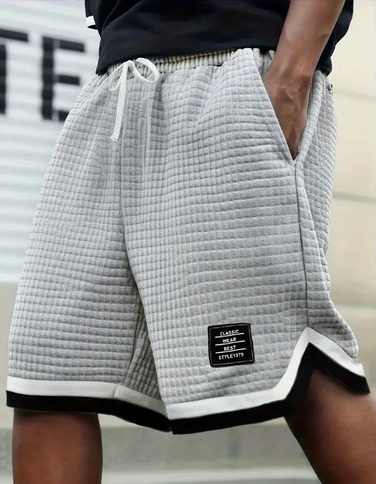 Men's Casual Loose Striped Webbing Trendy Plaid Sports Shorts