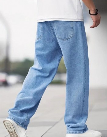 Men's Denim Loose Straight Casual Trousers