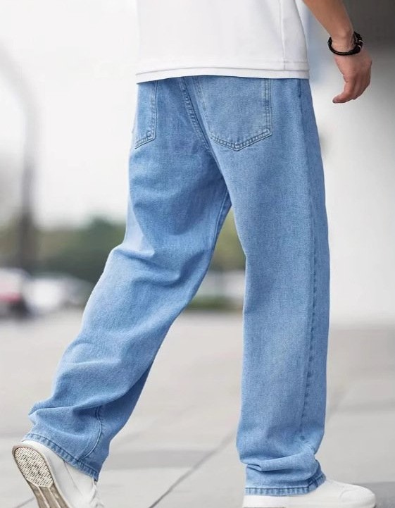 Men's Denim Loose Straight Casual Trousers
