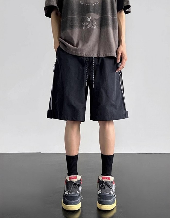 Waterproof Cargo Shorts Mens Loose Cropped Trousers