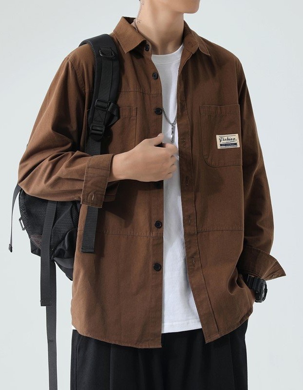 100 Cotton Men's Workwear Long-Sleeve Shirt