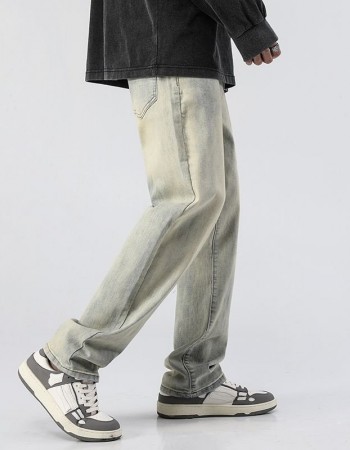 Men's Trendy Washed And Distressed Slim Straight Pants