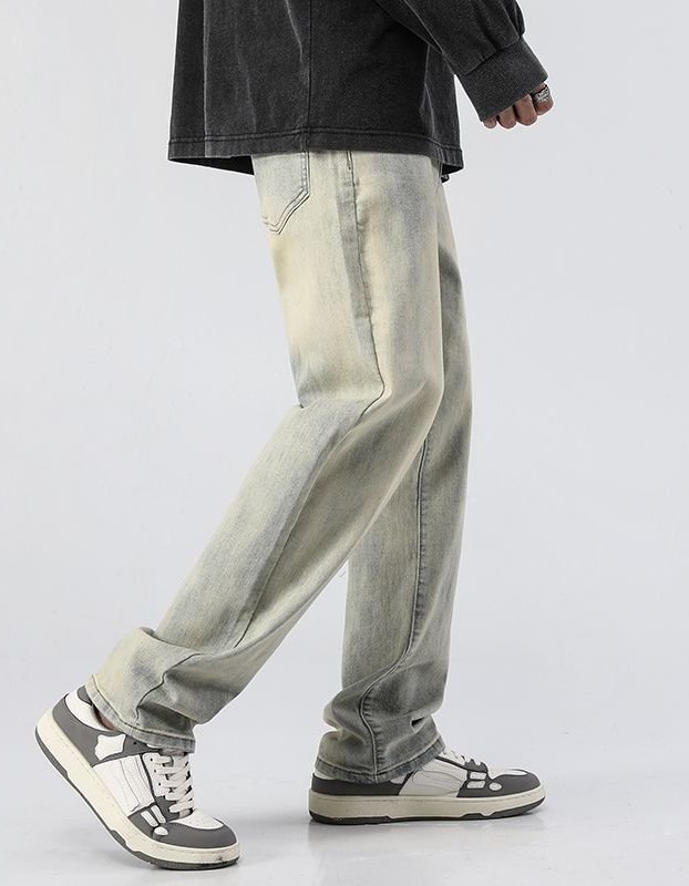 Men's Trendy Washed And Distressed Slim Straight Pants
