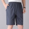 Solid Color Black Loose High Waist Comfort Breathable Middle-aged Breeches