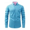 Mens Four-Way Stretch Digital-Print Long-Sleeve Collared Shirt