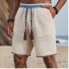 Loose-fitting Breathable Beach Pants With A Trendy Ethnic-style Drawstring Design