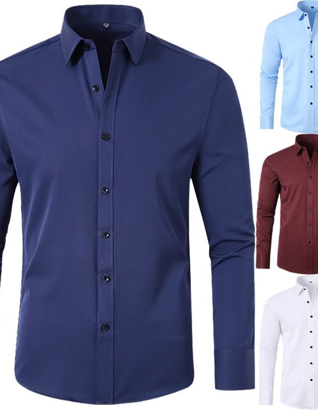 Four-way Stretch Wrinkle-resistant Lightweight Mens Non-iron Shirt