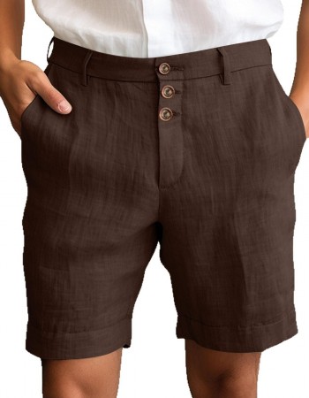 Comfortable And Breathable Cotton-blend Shorts For Leisure And Vacation