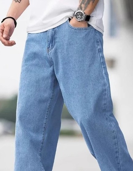 Men's Denim Loose Straight Casual Trousers