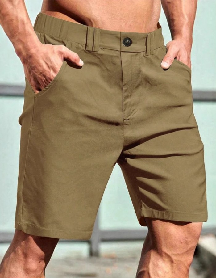 Men's British Style Suit Work Casual Straight Shorts