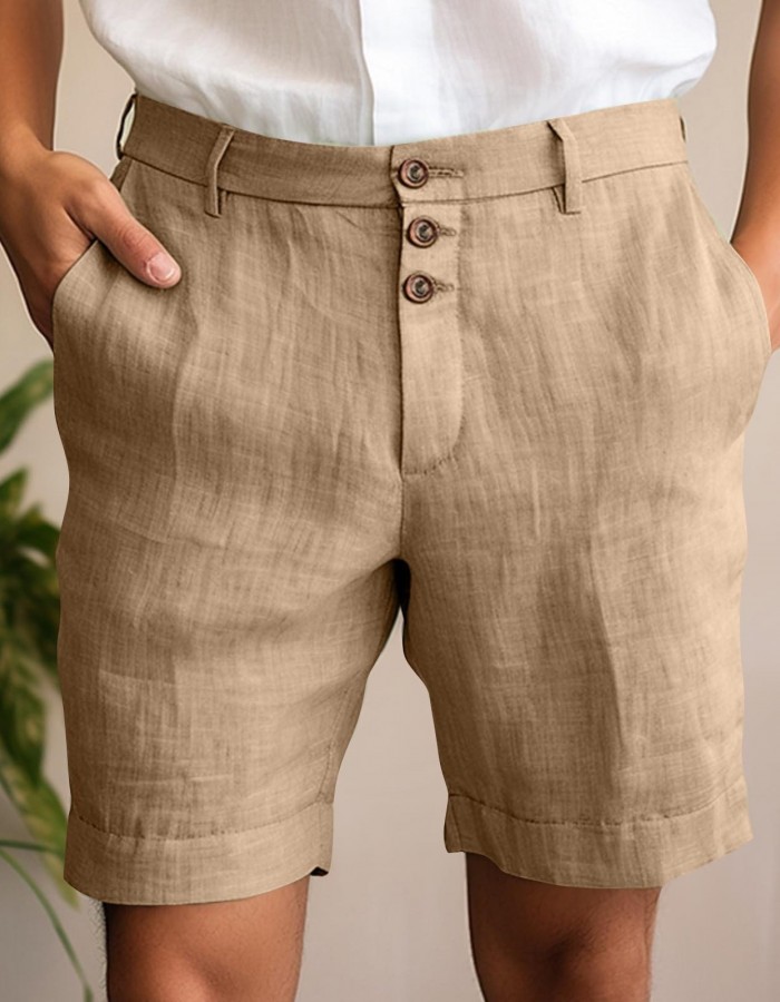 Comfortable And Breathable Cotton-blend Shorts For Leisure And Vacation