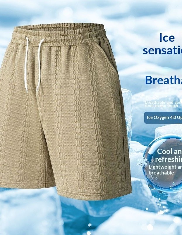 Solid-color Cable-knit Jacquard Casual Loose-fitting Versatile Shorts
