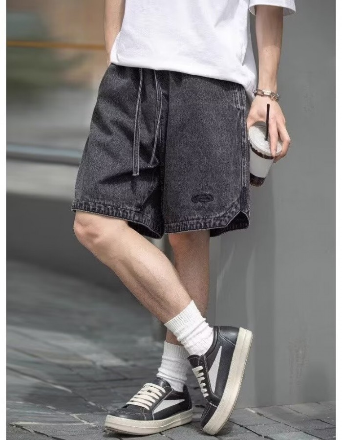 Men's Denim Shorts Straight-Leg Casual Shorts