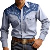 Mens Stylish Western-style Long-sleeve Shirt Top