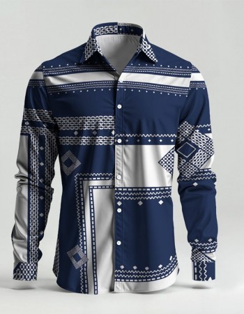 Men's Printed Long-Sleeve Shirt