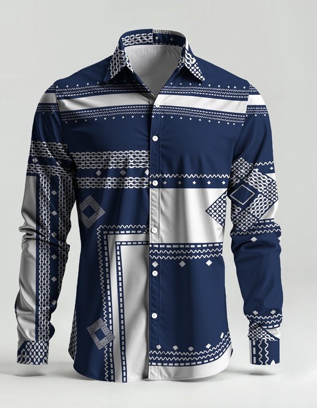 Men's Printed Long-Sleeve Shirt