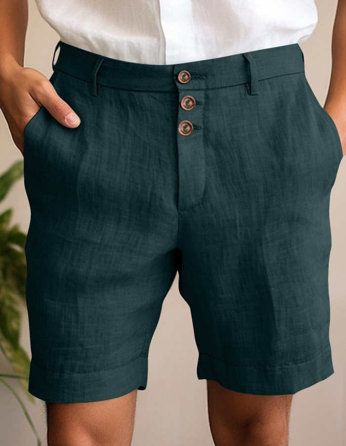 Comfortable And Breathable Cotton-blend Shorts For Leisure And Vacation