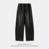 Wide-leg Washed Denim Jeans Mens Loose Casual Pants