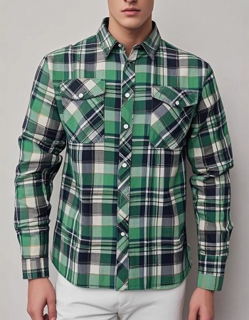 Mens Stylish Long-Sleeve Lapel Shirt