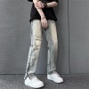Mens SpringSummer Loose-Fit Denim Jeans With A Side Zipper