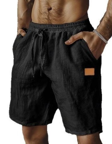 Solid-color Breathable Everyday Beach Capri Casual Pants