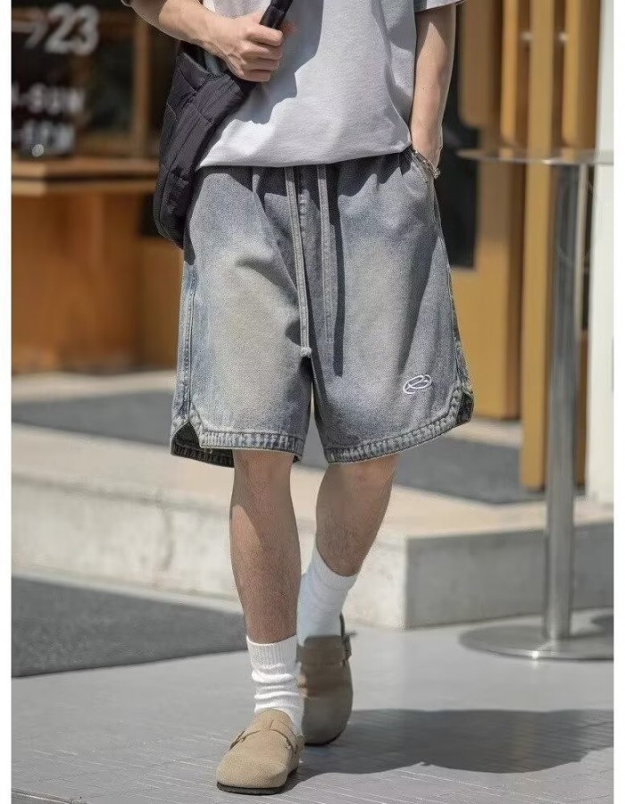 Men's Denim Shorts Straight-Leg Casual Shorts