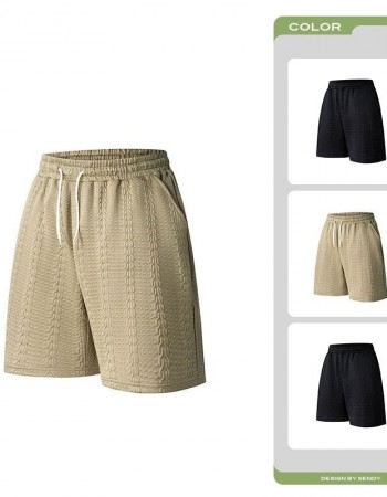 Solid-color Cable-knit Jacquard Casual Loose-fitting Versatile Shorts