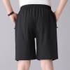Solid Color Black Loose High Waist Comfort Breathable Middle-aged Breeches