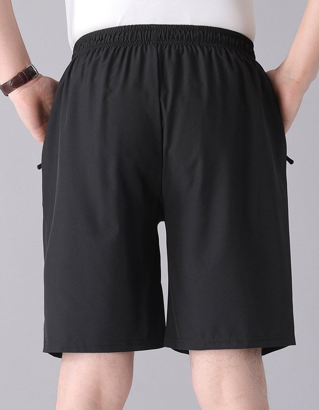 Solid Color Black Loose High Waist Comfort Breathable Middle-aged Breeches