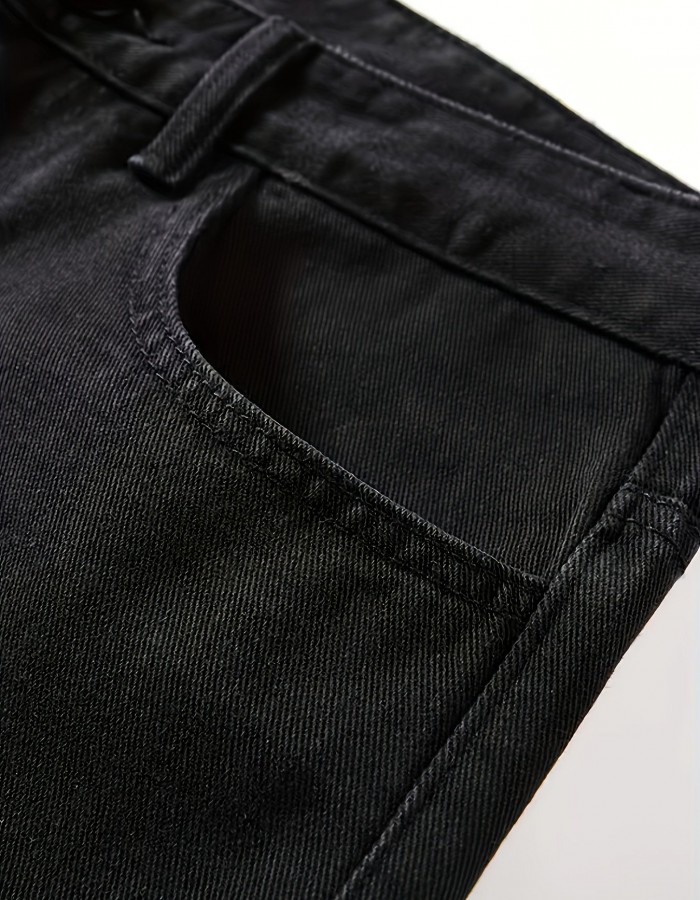 Men's Black Trend Simple All-matching Jeans Fashion Personality