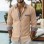 Men's Striped Double-Buckle Business Slim-Fit Casual Long-Sleeve