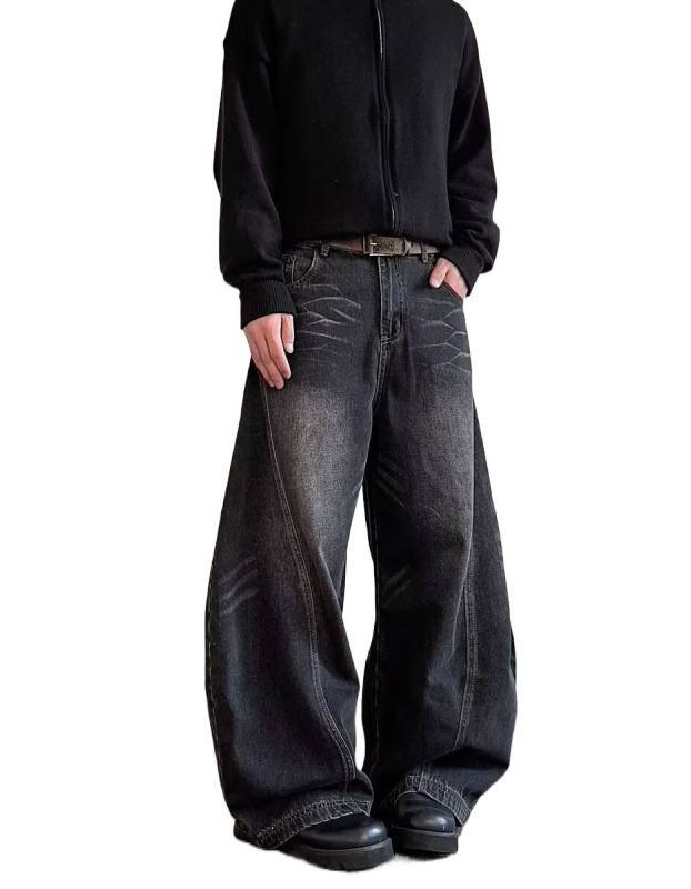 Mens High-Street Relaxed Premium-Looking Versatile Wide-Leg Pants