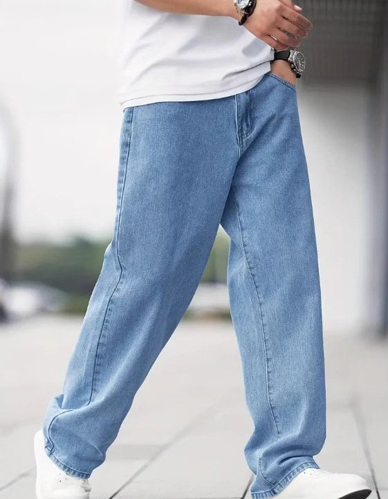 Men's Denim Loose Straight Casual Trousers