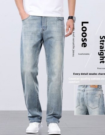 Loose Straight Summer Thin Men's Jeans