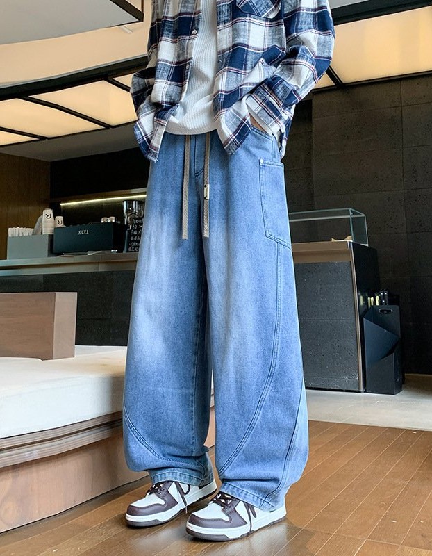Flared Jeans Solid Color Plus Size Oversized Retro Version