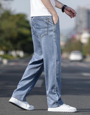 Fashion Personality Tencel Ultra-thin Jeans Men