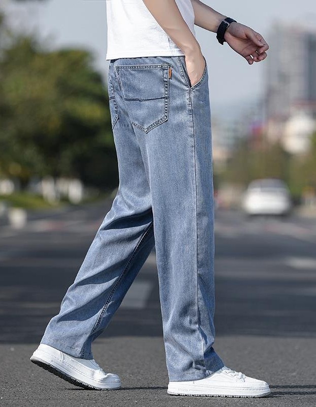 Fashion Personality Tencel Ultra-thin Jeans Men