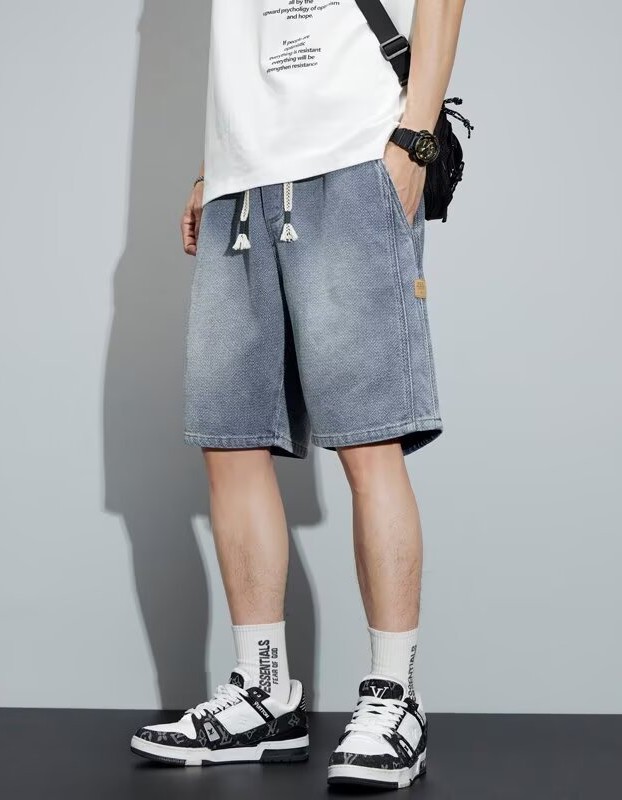 Men's Denim Shorts Straight-Leg Casual Shorts