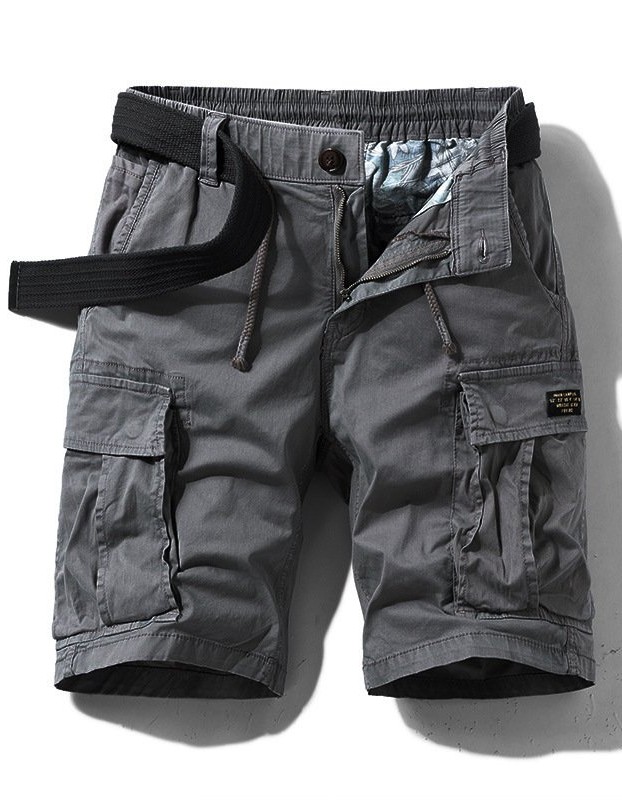 Micro Elastic Multi-pocket Workwear Loose Straight Casual Shorts