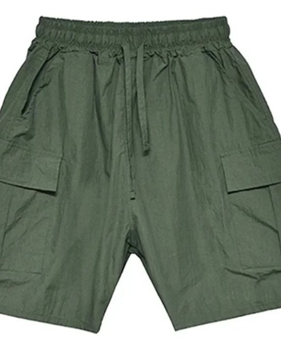 Casual Men's Loose Big Pocket Cargo Green Shorts