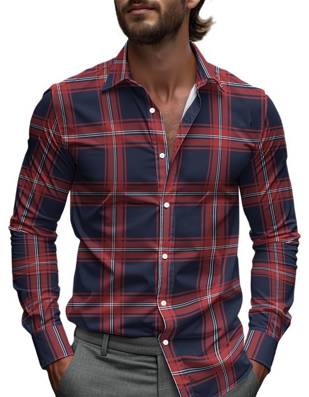 Men's Printed Long-Sleeve Shirt