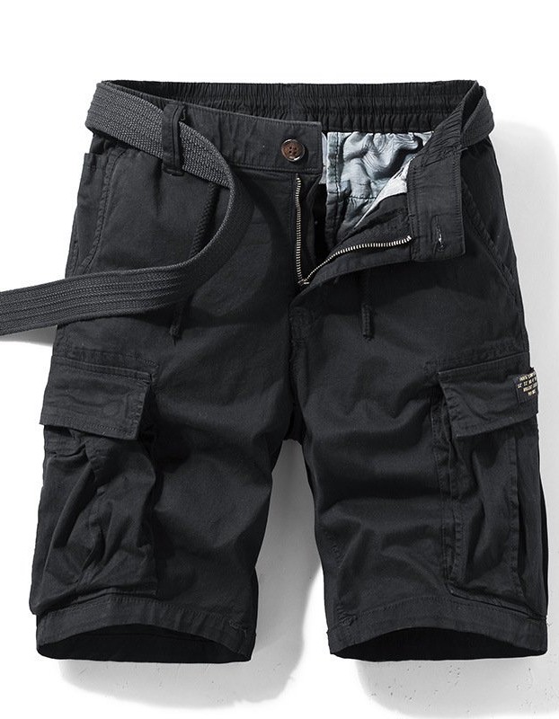 Micro Elastic Multi-pocket Workwear Loose Straight Casual Shorts