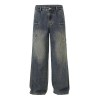Mens Straight Leg Loose Fit Wide Leg Jeans