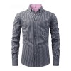 Mens Four-Way Stretch Digital-Print Long-Sleeve Collared Shirt