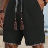 Loose-fitting Breathable Beach Pants With A Trendy Ethnic-style Drawstring Design
