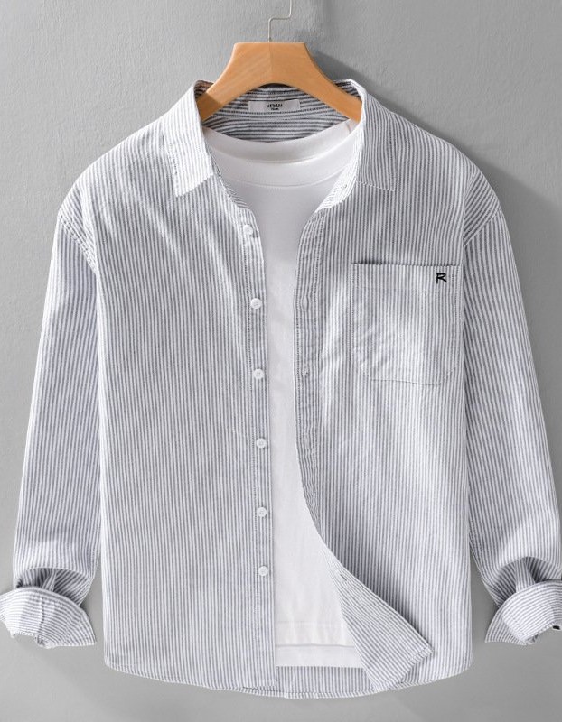 SpringAutumn Simple Striped Long Sleeve Shirt